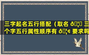 三字起名五行搭配（取名 🦍 三个字五行属性顺序有 🦢 要求吗）